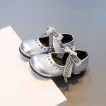 Chaussures plates élégantes en cuir pour filles, nouvelle mode avec nœud papillon, chaussures de princesse décontractées pour fête de mariage, printemps-automne