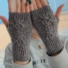 gants demi doigt pour femmes hiver doux chaud laine tricot bras gants doux chaud demi doigt handschoenen unisexe mitaine guantes