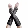 1 paire de gants de mariage longs et élégants, longueur coude, robe de mariée sans doigts pour femmes, appliques de danse en Satin