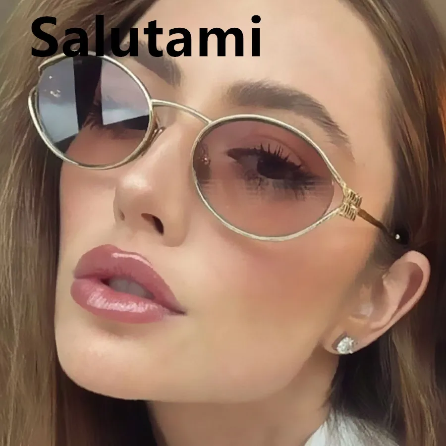 Vintage petites lunettes de soleil en alliage ovale femmes nouvelle marque de mode élégant sexy lunettes de soleil dames à la mode conduite dégradé nuances uv400
