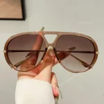 Lunettes de soleil pilote surdimensionnées pour femmes, Vintage, Double pont, tendance, marque de luxe, Design, nuances d&rsquo;extérieur, nouvelle collection 2025