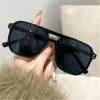 1 pièce de lunettes de soleil carrées simples à double faisceau pour femmes, unisexe est un incontournable, adaptées à une variété d'occasions