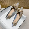 chaussures plates élégantes pour femmes, ballerines bling crystal bow, parker pointu, mode féminine