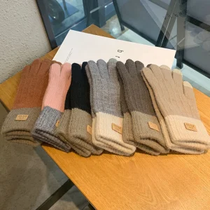 Gants en tricot torsadé avec écran tactile pour femmes et filles, chauds, doublés sourire, cadeau d&rsquo;hiver