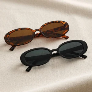 2 pièces femmes petites lunettes de soleil ovales Vintage femmes marque concepteur lunettes de soleil mode Protection UV nuances