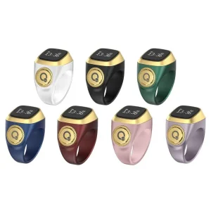 Iqibla-Compteur Intelligent Tasbih pour EmilZikr, Anneau Numérique, 5 Temps de Prière, Rappel de Vibration, Étanche