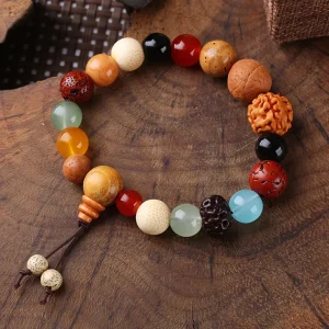Bracelet de 18 graines Bodhi avec perle de prière de Style bouddhiste chinois, bijoux à la mode pour cadeau de couple