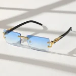 Lunettes de soleil rectangulaires sans cadre, lunettes de soleil personnalisées, à la mode, 03/Life, 1/2 pièces