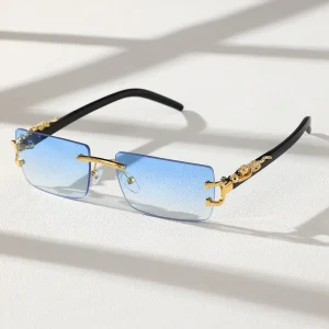 Lunettes de soleil rectangulaires sans cadre, lunettes de soleil personnalisées, à la mode, 03/Life, 1/2 pièces