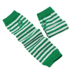 Mitaines chaudes en coton pour femmes, manches de rosée, tricotées, mitaines rayées, gants sans doigts, chauffe-bras