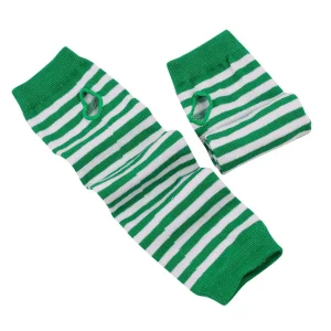 Mitaines chaudes en coton pour femmes, manches de rosée, tricotées, mitaines rayées, gants sans doigts, chauffe-bras