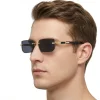 lunettes de soleil sans bords pour hommes et femmes, à la mode, sans cadre, classiques, petits carrés, pour voyage d'été