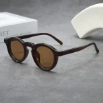 Lunettes de soleil rétro rondes à petite monture, lunettes multicolores à la mode et tendance pour hommes et femmes, adaptées aux voyages en plein air, 1 pièce