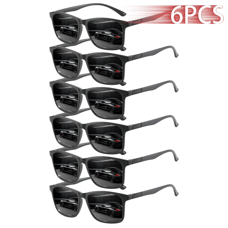 6 pièces mode Vintage vérifier carré lunettes de soleil hommes femmes pêche conduite marque de luxe concepteur lunettes de soleil rétro UV400 lunettes