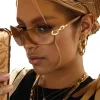 lunettes de soleil de luxe à la mode pour femmes, monture métallique neutre rétro intégrée, simples et élégantes, protection solaire uv400, nouvelle collection 2025