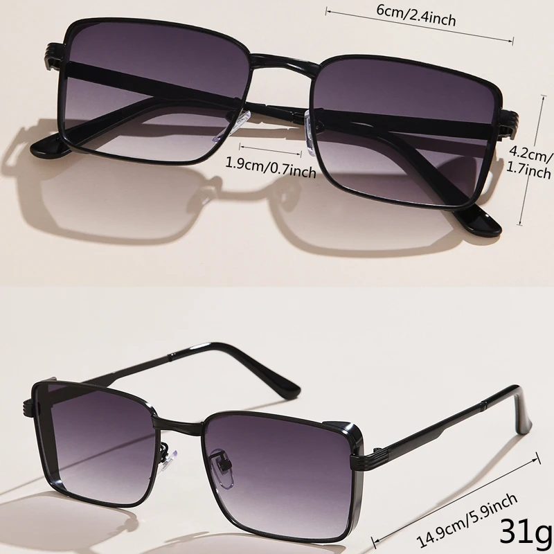 Lunettes de soleil Steampunk carrées en métal classique, marque de luxe de styliste pour hommes et femmes, rétro rectangulaire Punk, monture métallique, UV400