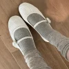ballerines confortables au design tissé pour femmes, mode d'été, bout rond, boucle, semelle souple, mary jane, chaussures habillées élégantes, sandales