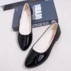 comemore ballerines blanches en cuir verni pour femmes, chaussures plates à enfiler pour documents bonbons, escarpins de travail pour dames, 2022