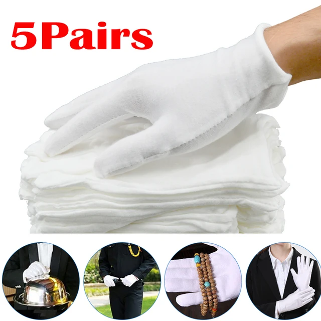gants de travail en coton blanc pour mains sèches, film de manipulation, gants de spa, de cérémonie, à haute élasticité, outils de nettoyage ménager, 10 pièces