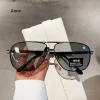 respzed lunettes de soleil polarisées photochromiques vintage pour hommes et femmes, lunettes de soleil de conduite à double pont, nuances de mode