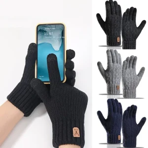 Gants de cyclisme tactiles en coton, imperméables, coupe-vent, tactiles, chauds, fermeture éclair, hiver