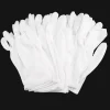 gants de travail en coton blanc, 12 paires, pour mains sèches, film de manipulation cérémonie, bijoux, gants d'inspection en argent, outil de nettoyage ménager