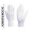 gants en coton blanc pour femmes et hommes, 2/4 paires, serveurs, pilotes, bijoux, mitaines, doigt complet, protection des mains antidérapante