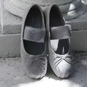 Chaussures plates De danse De Ballet pour femmes, mocassins peu profonds avec nœud en daim, robe mode automne 2025, nouveau décontracté De luxe confortable Zapatos De Mujer