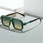 Chimretro-Lunettes de soleil à monture carrée à double pont, niche ary, lunettes de soleil de voiture à la mode, 6125