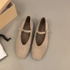 2025 printemps nouvelle marque femmes chaussures plates bout rond peu profond sans lacet dames chaussures de ballet décontractées en cuir souple eelgant chaussures habillées