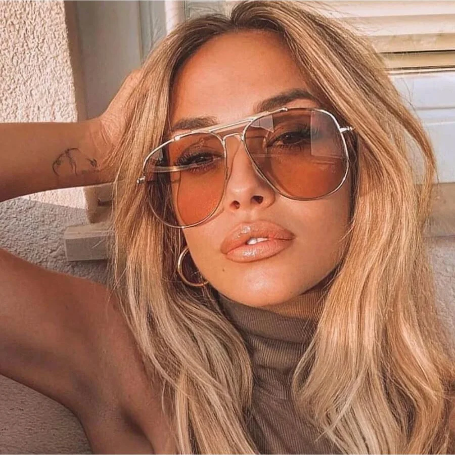 Lunettes de soleil à monture en métal rétro ciassique pour hommes et femmes, happator vintage des années 90, double pont, nuances unisexes, UV400, nouvelle tendance, 2023