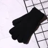 gants en laine tricotée pour hommes et femmes, gants de poignet en coton, gants d'entraînement chauds, noir, hiver, 1 paire