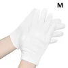 1 paire de gants en coton blanc pour hommes et femmes, étiquette à doigt complet, pour serveurs/conducteurs/bijoux/travailleurs, mitaines d'absorption de la sueur