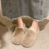 noir downy sans lacet mocassins femmes chaud hiver plat moelleux chaussures semelle souple beige fourrure mocassins maman grand mère fourrure ballerines