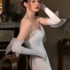 gants de mariée longs avec nœud, pour femmes et filles, robe de soirée, bijoux, accessoires de mariée