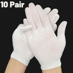 Gants de travail en coton blanc pour mains sèches, Film de manipulation, gants de cérémonie à haute élasticité, outils de nettoyage ménager