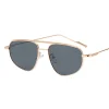 lunettes de soleil classiques en métal pour hommes et femmes, design de marque de luxe, carrées, tendance, uv400, 2025