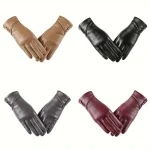 Gants élégants pour écran tactile en cuir véritable avec doublure en polaire douce – Parfaits pour une chaleur élégante sur les week-end décontractés.