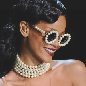 Lunettes de soleil rondes perlées pour hommes et femmes, petite monture nar, lunettes de soleil vintage, marque de luxe, designer, rétro élégant, steampunk