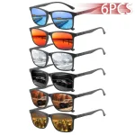 6 pièces mode Vintage vérifier carré lunettes de soleil hommes femmes pêche conduite marque de luxe concepteur lunettes de soleil rétro UV400 lunettes
