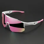 Lunettes de soleil de sport colorées surdimensionnées – Conception enveloppante, confort unisexe UV400 pour le cyclisme, la randonnée et l&rsquo;extérieur