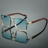 KAMMPT mode rétro carré métal nuances femmes marque originale conception conduite lunettes de soleil nouveau Double pont pilote lunettes de soleil