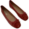 femmes talon plat en plein air décontracté mary jane rouge nouvelles chaussures plates mode peu profonde sans lacet dames ballerines élégantes chaussures souples