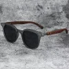 lunettes de soleil rétro en bois pour hommes et femmes, lunettes de soleil polarisées mars, lunettes de protection uv, cyclisme, extérieur, photographie de rue