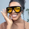 lunettes de soleil carrées surdimensionnées pour hommes et femmes, dernière mode, lunettes de fête ins, unisexe, accessoire élégant, cadeaux d'amitié, 2025