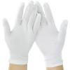 1 paire de gants en coton blanc pour hommes et femmes, étiquette à doigt complet, pour serveurs/conducteurs/bijoux/travailleurs, mitaines d'absorption de la sueur