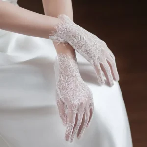 Gants de conduite élastiques courts, robe de dîner pour Banquet, Cosplay, longs en dentelle, mitaines de mariage, gants en maille pour fête