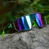 lunettes de cyclisme surdimensionnées pour hommes, vélo, coupe vent, revêtement coloré, lunettes de soleil pour sports de plein air, moto