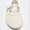 ballerines confortables au design tissé pour femmes, mode d'été, bout rond, boucle, semelle souple, mary jane, chaussures habillées élégantes, sandales