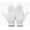 5 paires de gants en coton blanc doigt complet hommes femmes serveurs/pilotes/bijoux/travailleurs mitaines gants d'absorption de la sueur gants de protection des mains